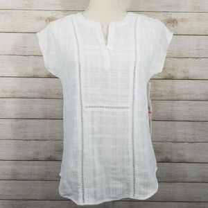 Vince Camuto White Linen Style Top